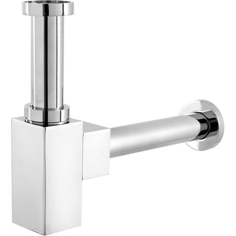 Sifone arredo lavabo bidet quadrato basso in acciaio 11/4  feridras (1/3)