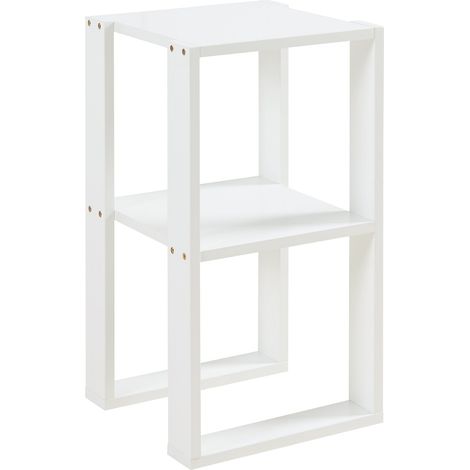 Tavolino quadrato con superficie d'appoggio 55 x 30 x 30 cm bianco 030010900