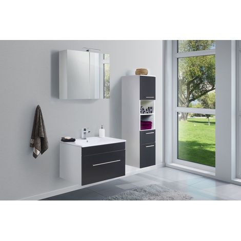 Badmöbel-Set SANTINI 75 (3-teilig) SoftClose schwarz (1/5)