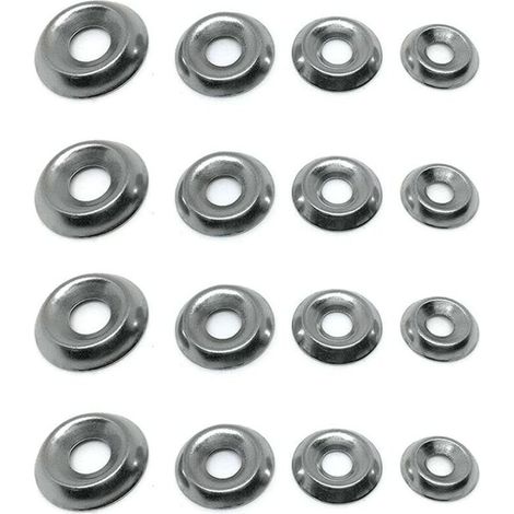 Rondelles Metal 200 Pièce Rondelles à Tête Fraisée Rondelle Inox m3 m4 m5 m6 Rondelles de Rosace Vis Rondelles à Tête Fraisée en Acier Inoxydable pour Vis à Tête Bombée et à Tête Fraisée (1/5)