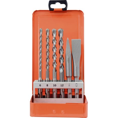 Projahn Hammerbohrer Meißel Set 6-tlg. (Ø 6, 8, 10, 12 mm, Spitz-, Flachmeißel) (1/5)