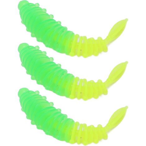 Kit de 10 leurres souples bicolores en silicone, imitation queue d'aiguille, pour la pêche à la perche et au poisson-chat (SZCOLOR:D). (1/5)
