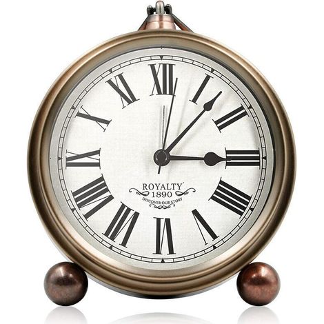 Reveil Matin, Reveil Vintage, Retro Alarme Réveil avec Grand Cadran Réveil Analogique pour Enfant Adulte Silencieux Quartz Non Tic-tac Horloge, Deco Maison (1/5)