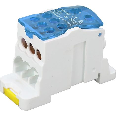 Boîte de Distribution de Bornes, UKK160 Boîte de Jonction de Puissance pour Bornier Sur Rail Din 690V 160A Boîte de Distribution de Connecteur de Borne électrique(Bleu) (1/5)