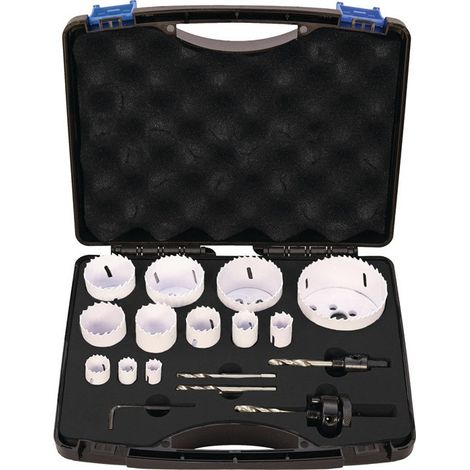 Set di seghe a tazza 16 pezzi 16-76mm taglio-D.38mm bimetallico PROMAT