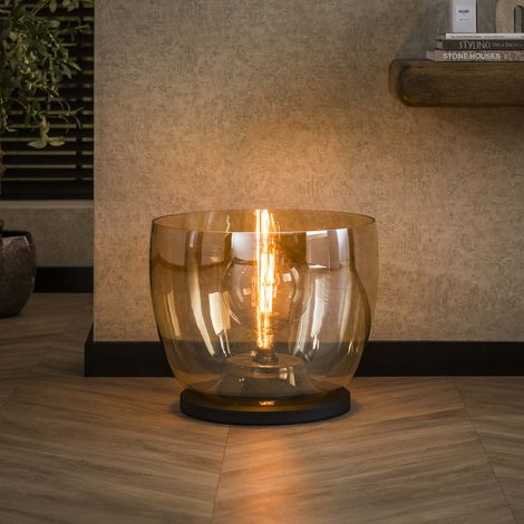 Stehlampe Dain UP XXL Bernsteinfarbenes Glas