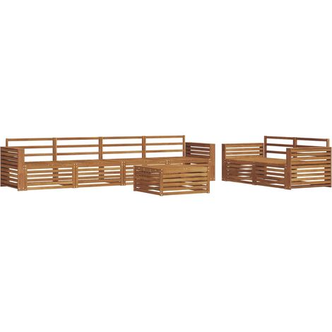 Set di divani da esterno 7 pz Naturale Legno di Acacia Massello vidaXL (1/5)