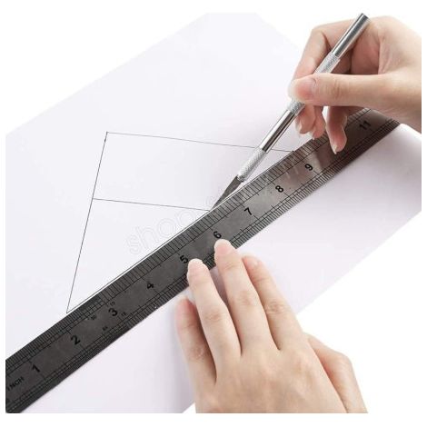 Set de Cutter de Précision avec 10 Lames Interchangeables et Boîte de Rangement pour Loisirs Créatifs (1/5)