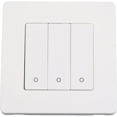 Panneau de commande intelligent à 3 interrupteurs avec minuterie via application, à rebond, AC100-240V, blanc (1/5)