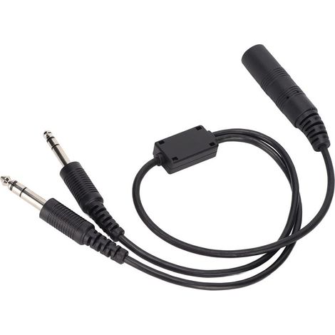 Adaptateur Casque Aviation pour Hélicoptère vers Double Prise GA - Convertisseur Audio pour Écouteurs