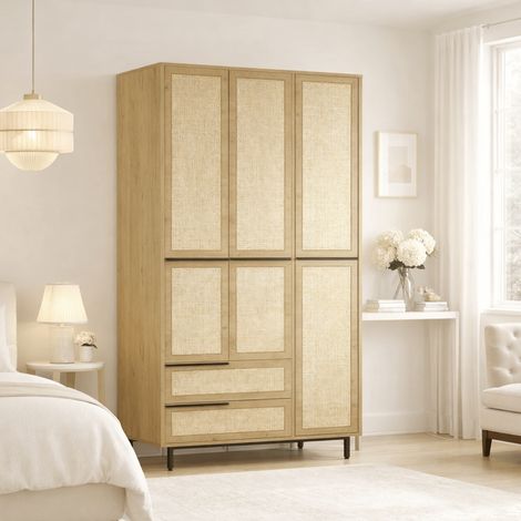 Kleiderschrank Kosmos Walnuss Eiche Melamin 112,2x195,6x55 cm