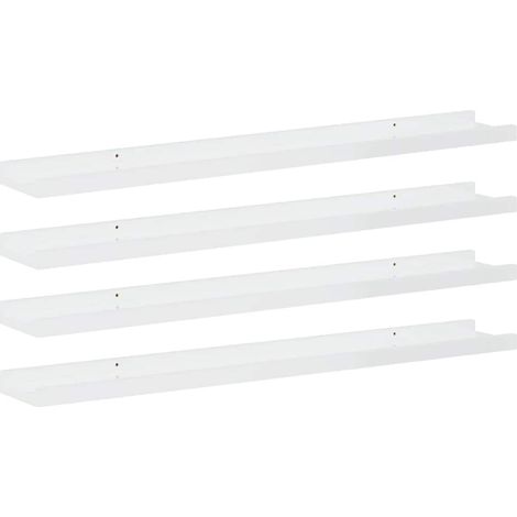 Estantes de pared 4 unidades blanco brillo 80x9x3 cm vidaXL