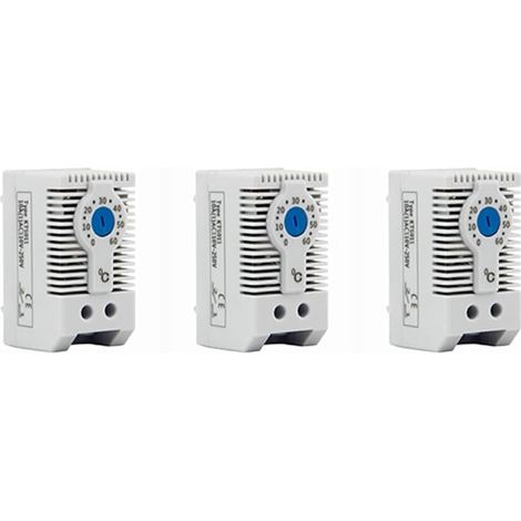 3 x KTS011 mechanical temperature controller cabinet thermostat DIN rail cooling (1/5)