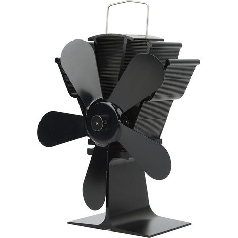 Ventilateur de poêle à bois à 5 pales, alimenté par la chaleur, pour cheminée, écologique et à haut rendement pour brûleur à bûches (1/5)