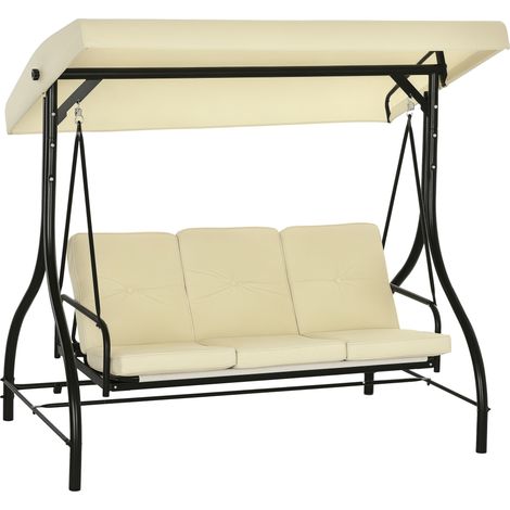 Altalena Hollywood a 3 posti con parasole – Altalena da veranda e giardino, letto sospeso