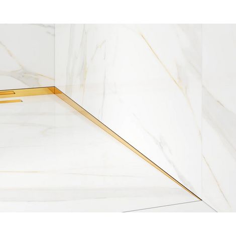 Schräges Seitenprofil rechts für Bodendusche Gold glänzend -  4 x 180cm