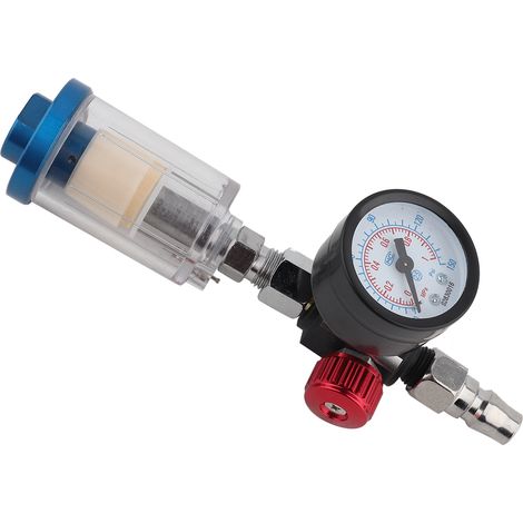Détendeur pression raccord air 1/4 pouce filtre piège séparateur eau huile en ligne pour pistolet pulvérisateur (1/5)
