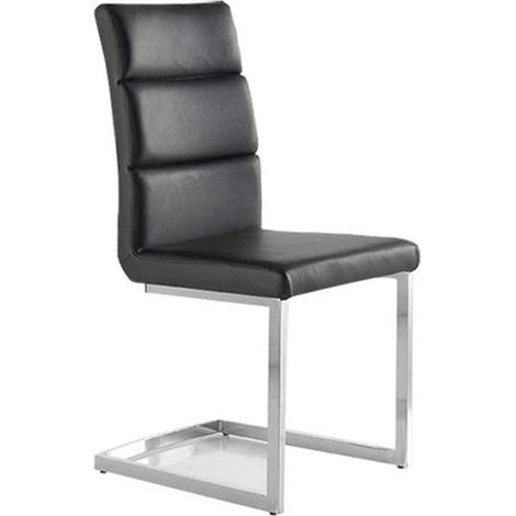 Pack de 4 sillas modelo Patricia acabado polipiel negro, 45 x 59 x 97/48 cm (largo x ancho x alto) (1/2)