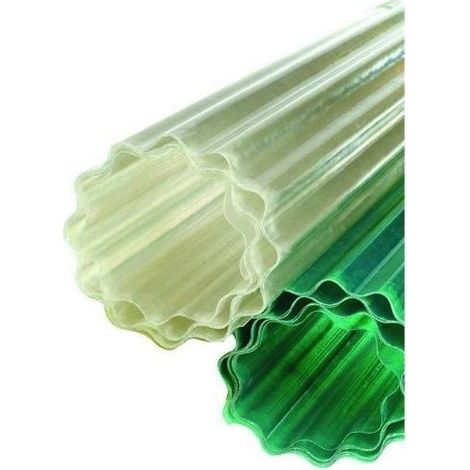 Vigor-blinky Ondulux Pannello Ondulato Poliestere Fibra di Vetro 10 m Altezza 200 cm Spessore 8-10 mm Trasmissione Luminosa 86% colore Neutro