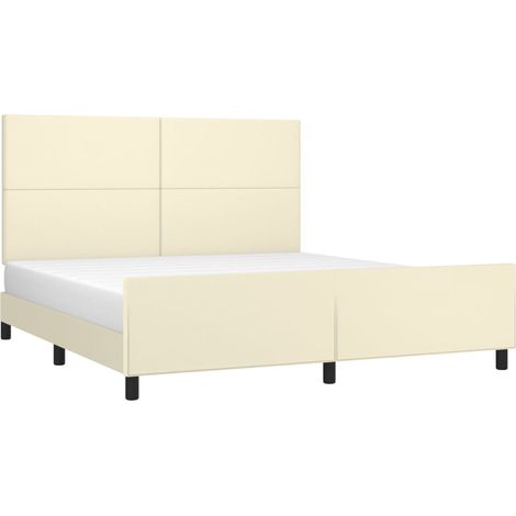 Giroletto con Testiera Crema 160x200 cm in Similpelle vidaXL (1/4)