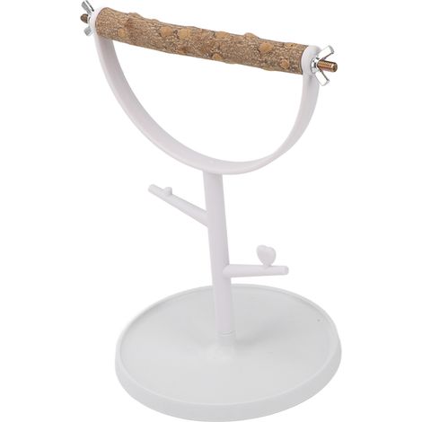 Perchoir à oiseaux en bois naturel antidérapant et portable, idéal pour l'entraînement et le jeu des perroquets en intérieur et en extérieur. (1/5)