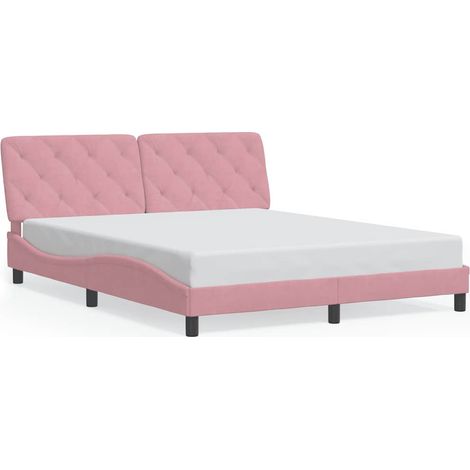 Maison Exclusive - Giroletto senza Materasso Rosa 160x200 cm in Velluto (1/5)