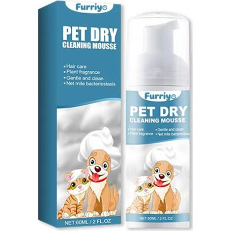 Furriyo Trockenshampoo-Mousse für Haustiere – Kein Ausspülen mit Wasser nötig, reinigt, entfernt Flecken und hinterlässt einen angenehmen Duft. (1/5)