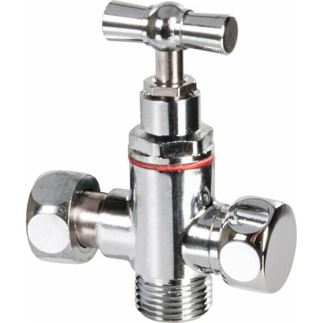 Robinet d'arrêt 3 voies F 3/8' M 3/8' – Compatible douchettes hygiéniques – Remplacement facile pour WC japonais (1/2)