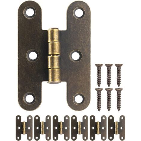 Set mit 6 klassischen Scharnieren aus antikem Vintage-Bronze-Metall, 55 x 37 mm (1/5)