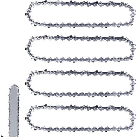 Lot de 4 chaînes de tronçonneuse de 25 cm 3/8" LP 40 maillons d\'entraînement 1,3 mm Chaînes anti-retour compatibles avec Einhell GC-LC 18/25 Li & GE-LC 18/25 Li, Husqvarna 436 Li, 536 Li, 536 LiXP et (1/4)