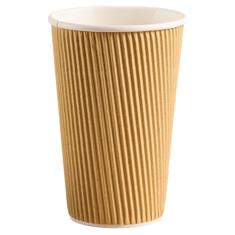 Gobelets à café 24 cl - Sans couvercle - 100 gobelets à café jetables bruns ondulés - Idéal pour la vente à emporter (1/2)