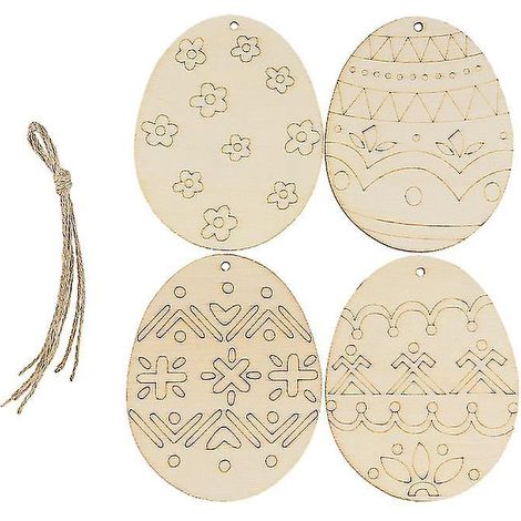 16 pendentifs de Pâques en bois (1/3)