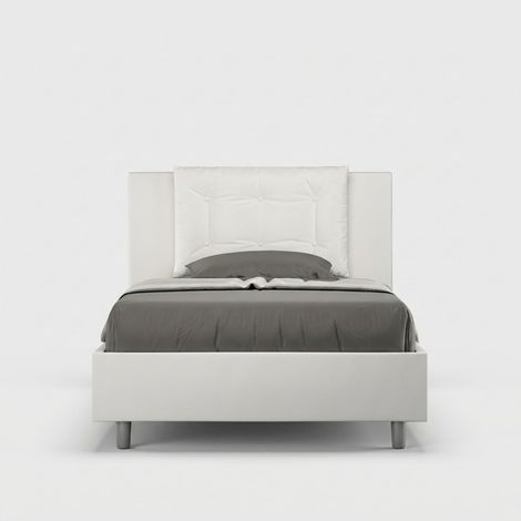 Französisches Bett mit Stauraum 120x190 gepolstert Annalisa P - Weiß