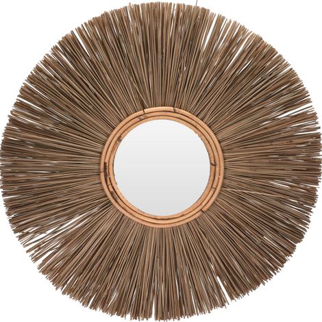 Wandspiegel rund im Boho-Stil, strahlender Rahmen, Ø 66 cm (1/5)