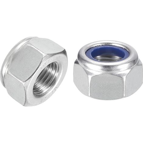 15Pcs M14x1.5mm Ecrous Hexagonaux Autofreinants Argent (1/5)