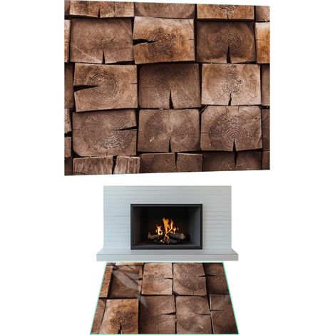 CHIMENEA DE CRISTAL TEMPLADO, BASE DE 65x60cm CON GRÁFICOS DE BALE (1/5)