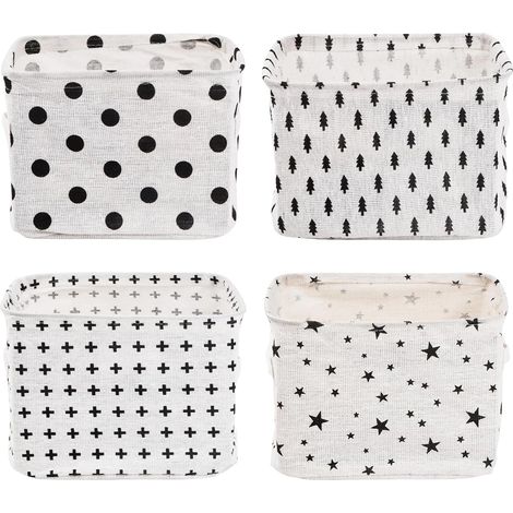4 paniers de rangement en tissu, petits paniers de rangement carrés pliables en toile, paniers de salle de bain et organisation de la maison (1/5)
