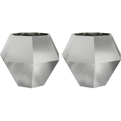 Maison Exclusive - Fioriera 2 pcs Argento 100 x 100 x 80 cm Acciaio zincato