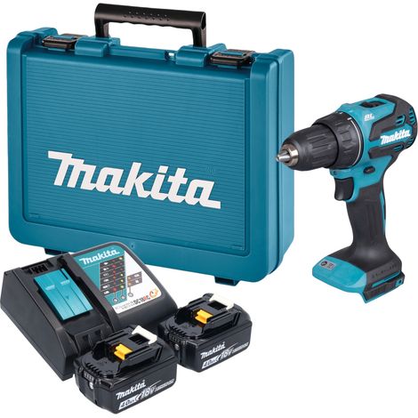 Taladro atornillador a batería Makita DDF 490 RME de 18 V y 65 Nm sin escobillas + 2 baterías de 4,0 Ah + cargador + maletín (1/5)
