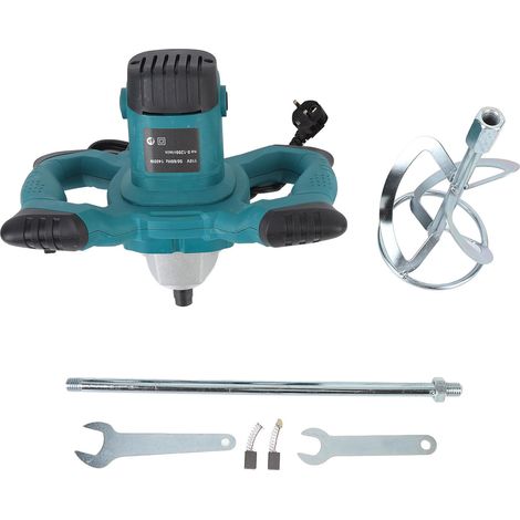 Bétonnière électrique 1200 tr/min, 6 vitesses réglables, machine à béton portative pour le mélange de mortier, de peinture et de boue, prise UE 220 V (1/5)