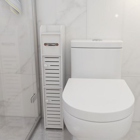 Meuble Armoire Colonne de Salle de Bain, Meuble de Rangement en PP pour Salle et Buanderies, 78 x 17 x 15 cm