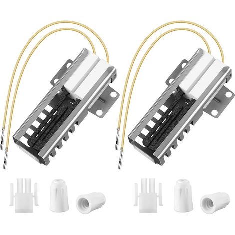 Lot de 2 allumeurs de four à gaz compatibles avec les modèles WB13K21, IG9998, AP2020569 PS231280 WB13T10045, connecteur plat et écrou pour allumeur de four, compatibles avec les fours à gaz Hotpoint (1/5)