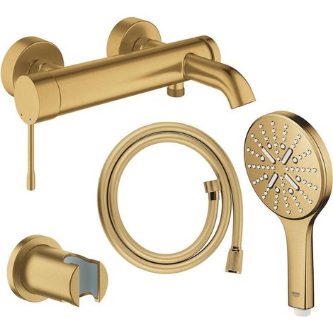 Mitigeur de baignoire mural avec inverseur automatique – Finition Brushed Cool Sunrise – Technologie GROHE SilkMove et StarLight – 3 jets (1/5)