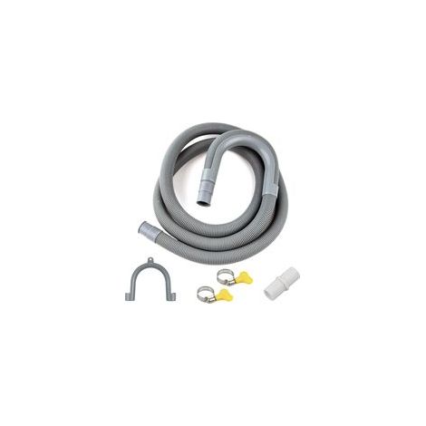 Tuyau Vidange Machine a Laver, 1.5M Rallonge de Tuyau de Vidange, Tuyau de Vidange Universel, avec Support et Colliers de Serrage, pour Lave-Linge, Lave-Vaisselle