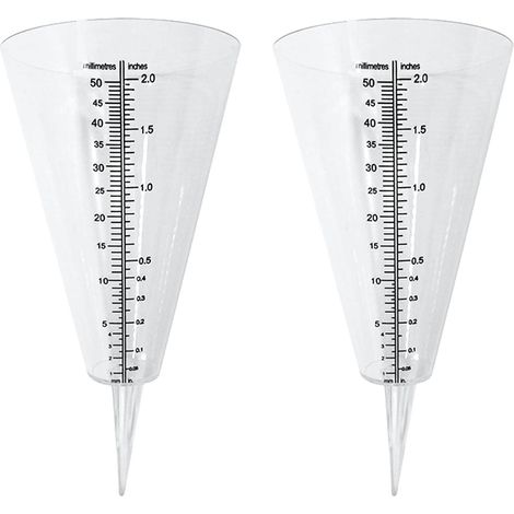 Pluviomètre, pluviometre Exterieur, 2 pluviomètres à cône Transparent avec Double échelle pour la Surveillance des précipitations dans Les Jardins, à lextérieur et sur Les balcons