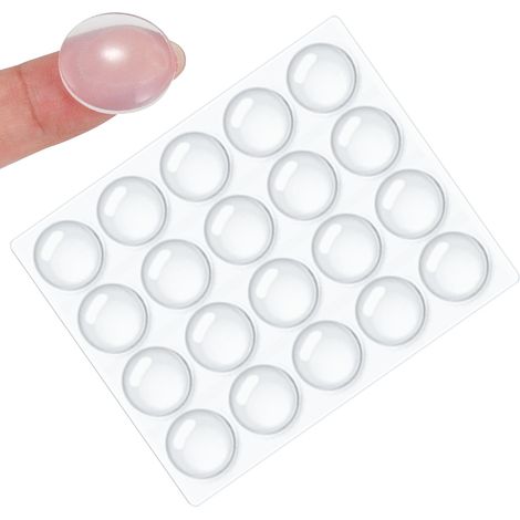 20 Tampons Caoutchouc Silicone Transparents 20×4mm Auto-adhésifs (1/5)
