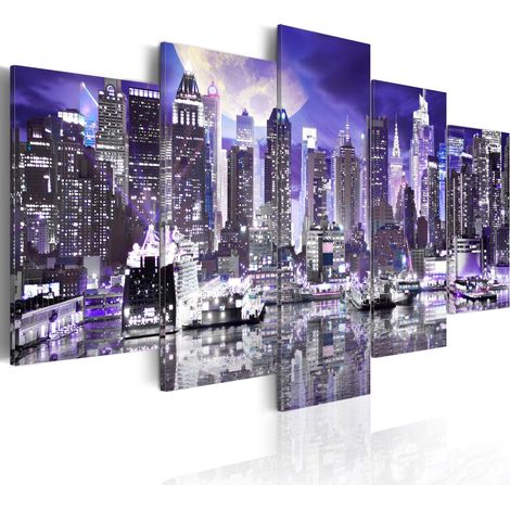 Quadro - Notte di luna a New York City - 200x100 (1/4)