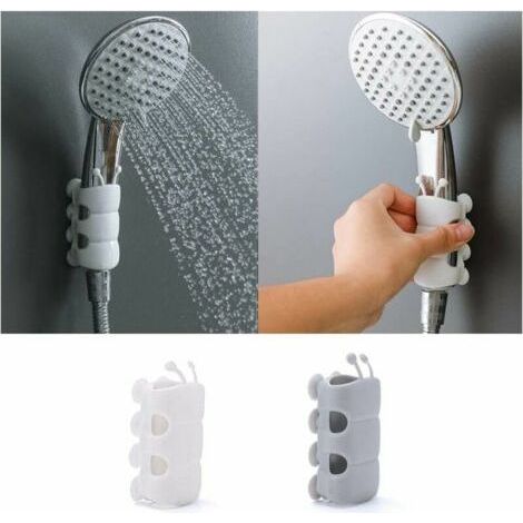 Handbrausehalterung, 2 Stück, Wandmontage mit Saugnapf und Silikonhalterung, kein Bohren erforderlich, für Marmor, Glas, M (1/4)