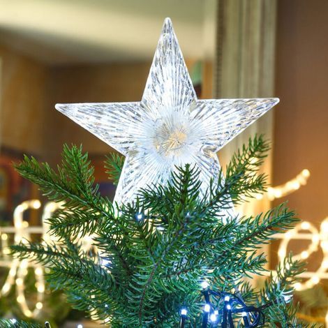 Etoile de sapin de Noël lumineuse LED Blanc chaud (1/5)