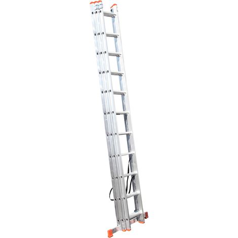 Monmobilierdesign – Échelle transformable en aluminium 3 plans 11 marches – Hauteur de travail 6,47 m – Charge maximale 150 kg – Sécurité renforcée avec pieds antidérapants